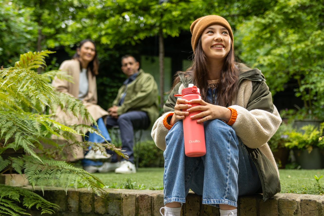 An image of a girl with her Doulton water bottle
