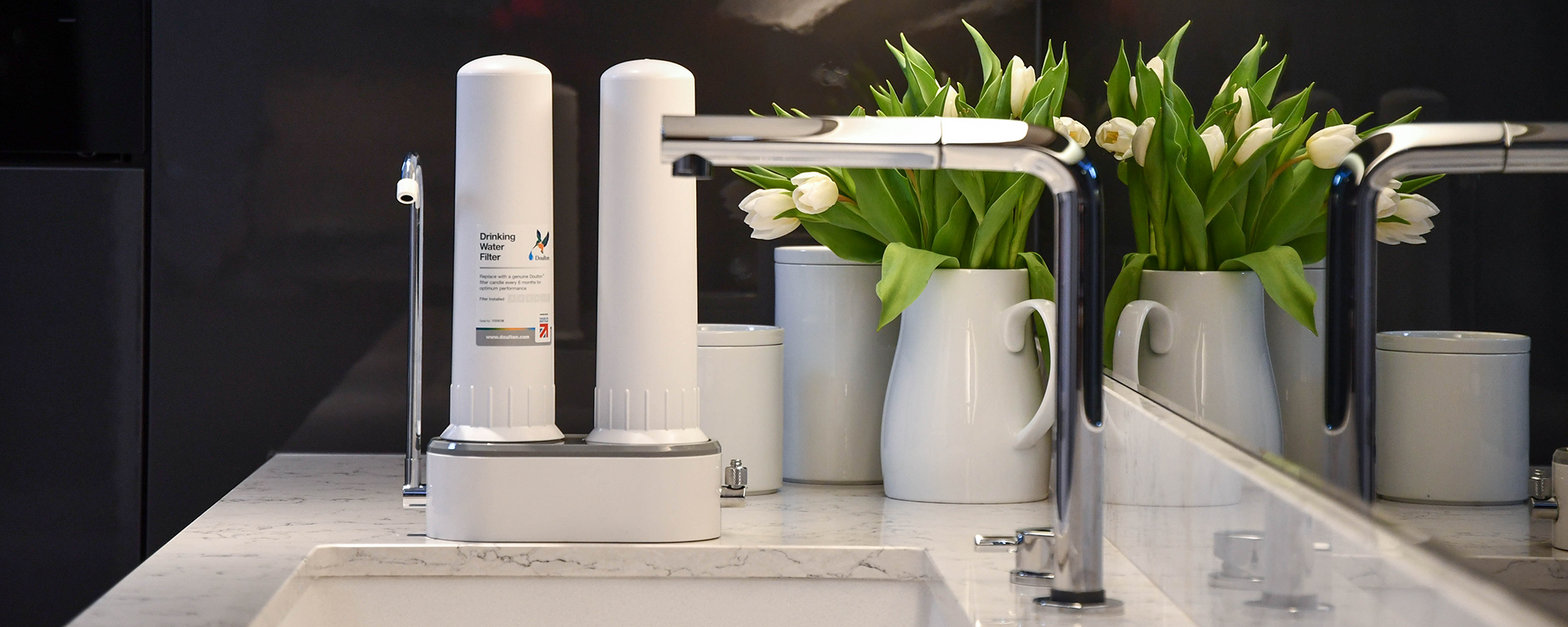 An image of a duo countertop water filter