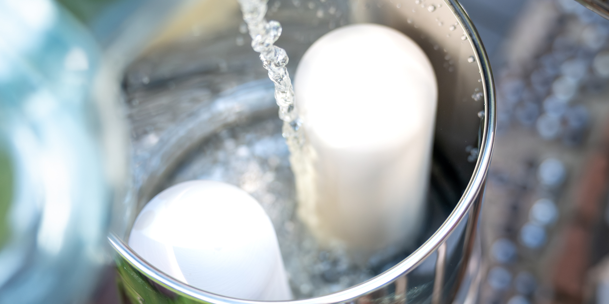 water pouring inside gravity system