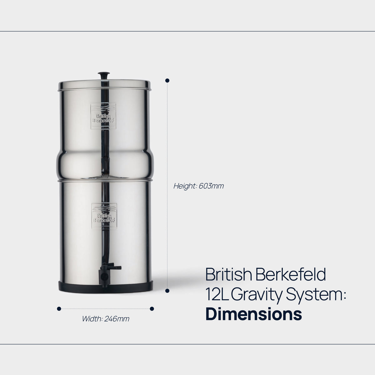 British Berkefeld® Stainless Steel Gravity System + Ultra Fluoride Ceramic Filters