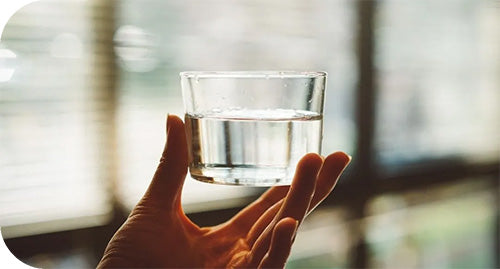 glass of filtered water from Doulton water filters.