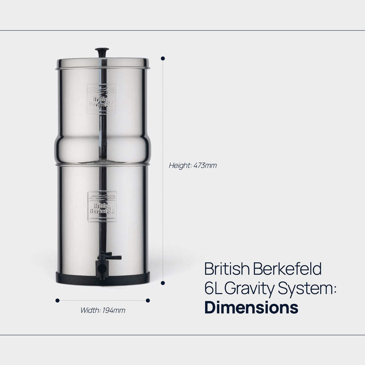 British Berkefeld® Stainless Steel Gravity System + Ultra Fluoride Ceramic Filters