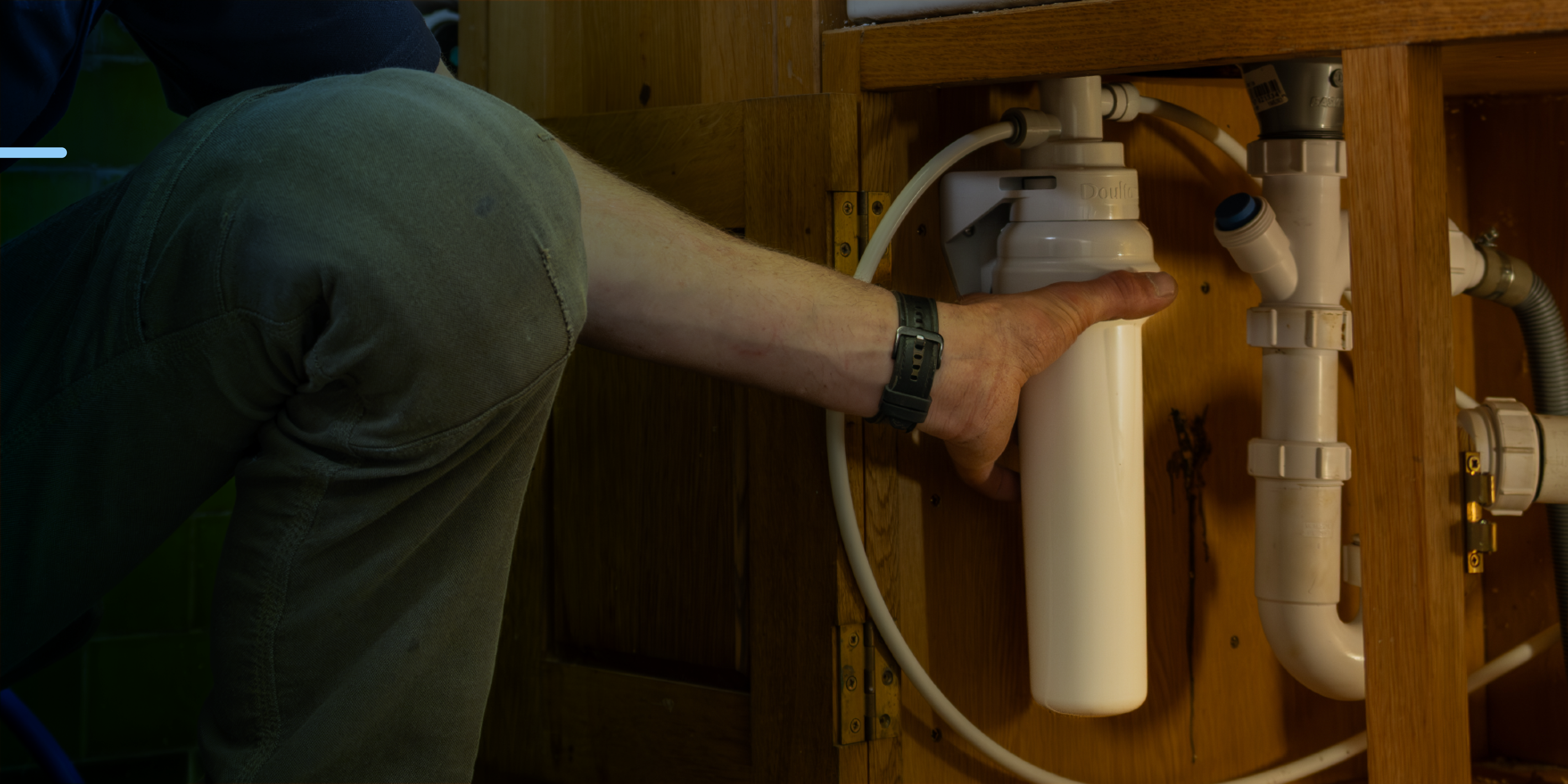 Water filter being fitted 