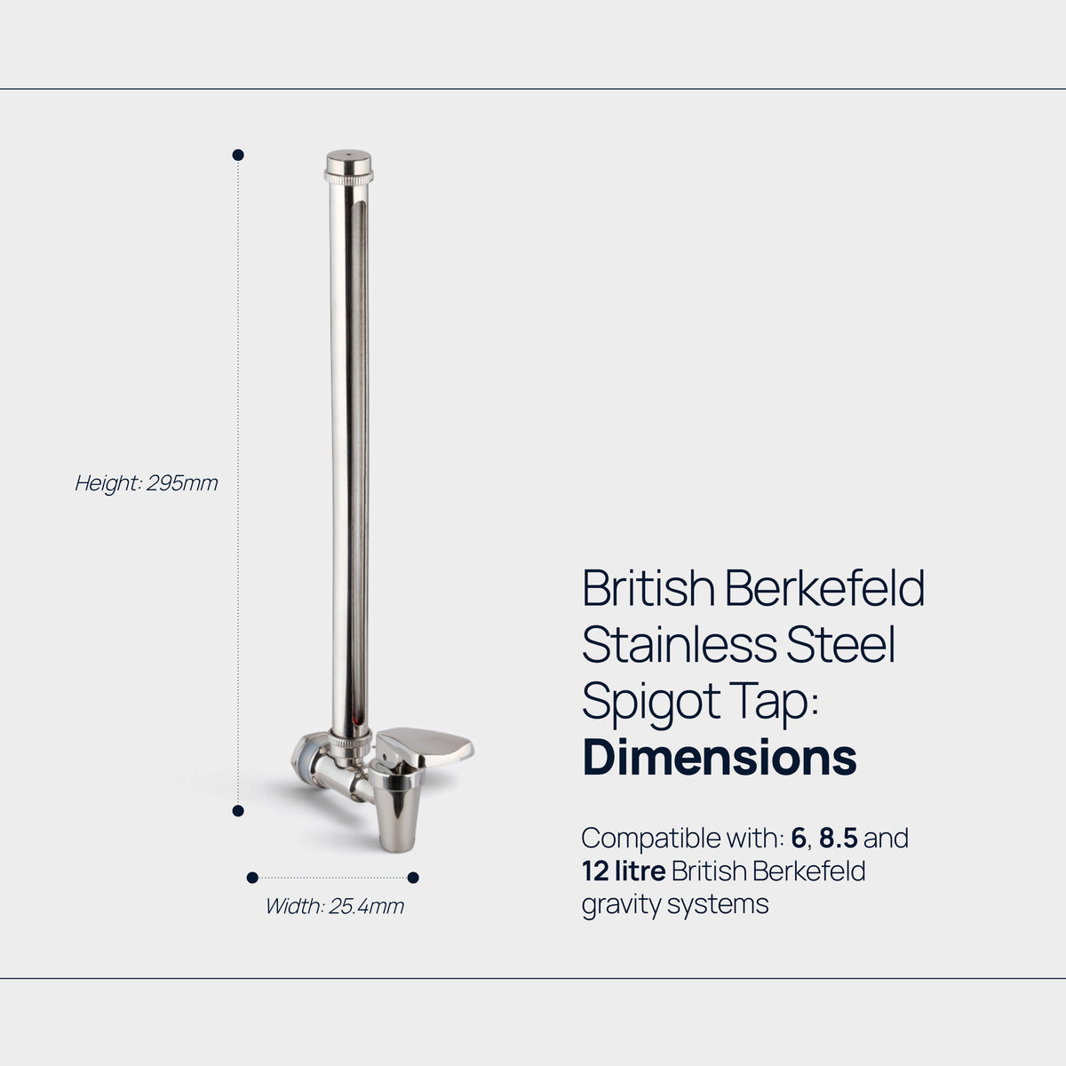 British Berkefeld stainles steel spigot tap Dimensions