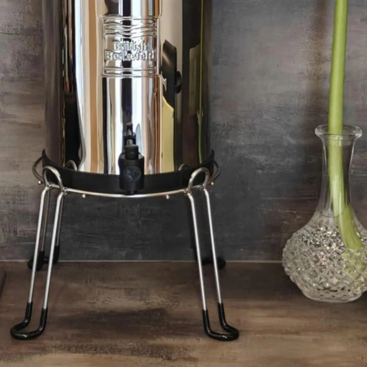 British Berkefeld stainless steel stand