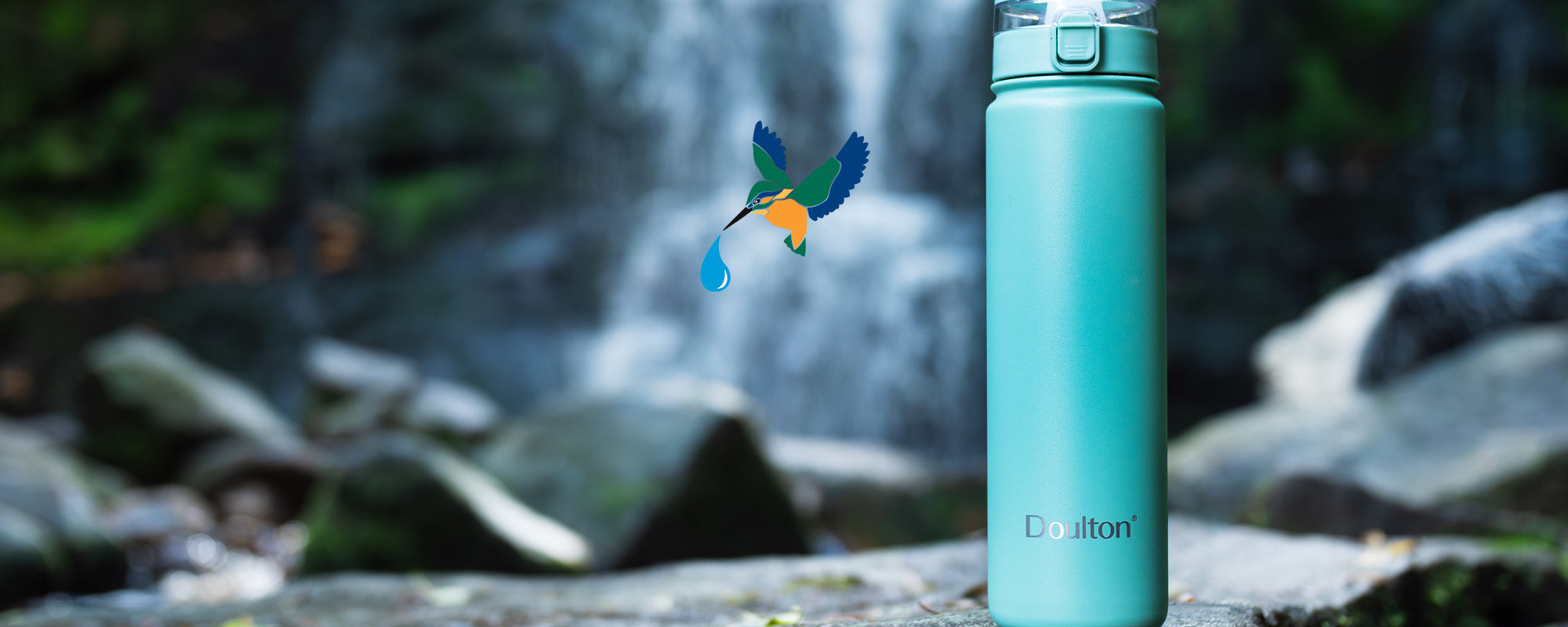 Bottle with a kingfisher