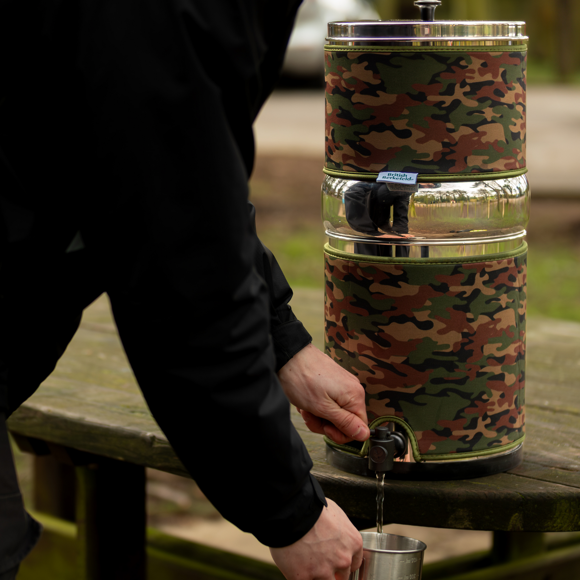  British Berkefeld gravity can with a camo sleeve on 