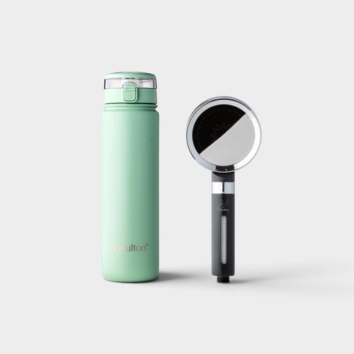Paquete de cabezal de ducha y botella de agua Doulton - Verde