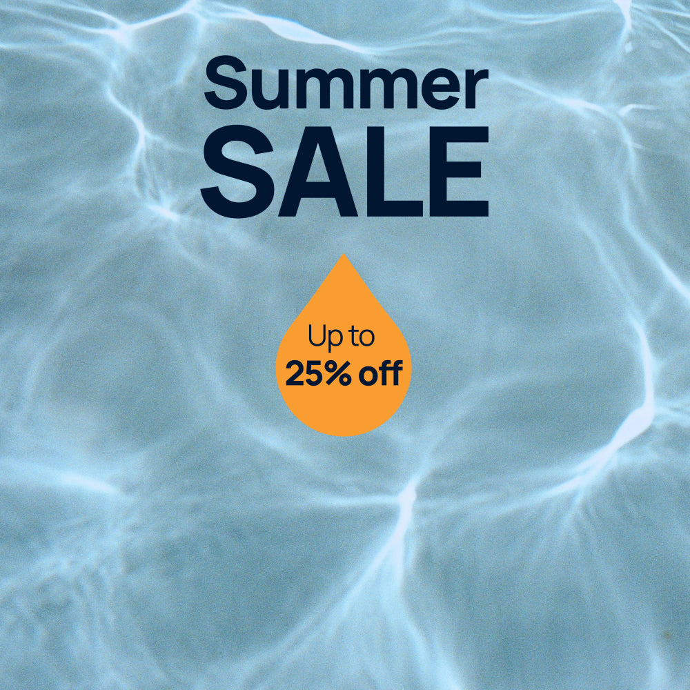 water background with 25% off summer sale offer 