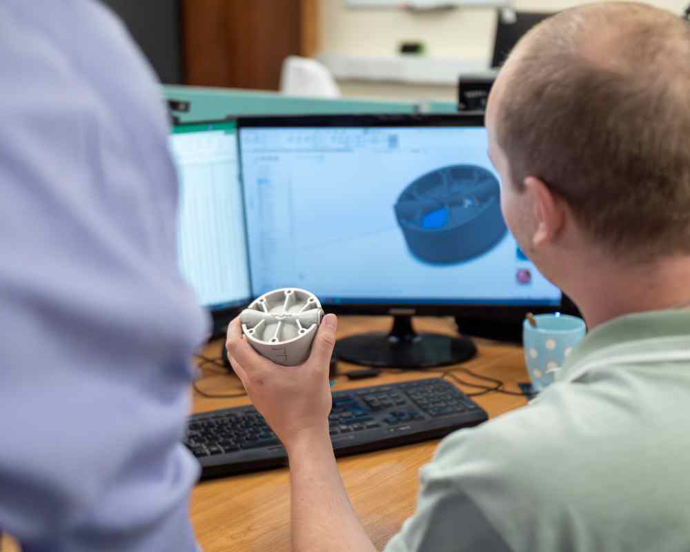 water filter product development on computer screen