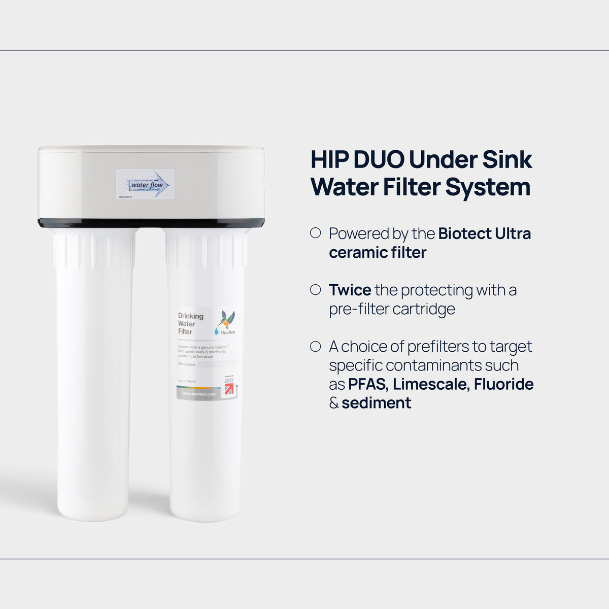 Système de filtre à eau sous évier Doulton® HIP DUO avec Biotect Ultra®