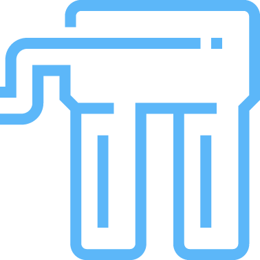 illustrative drawing of a Under counter water filter by Doulton.