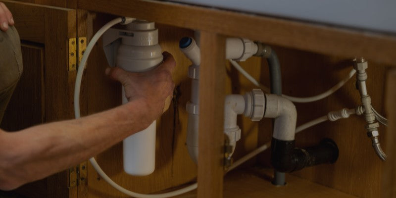 Doulton EcoFast System under the sink being fitted. 