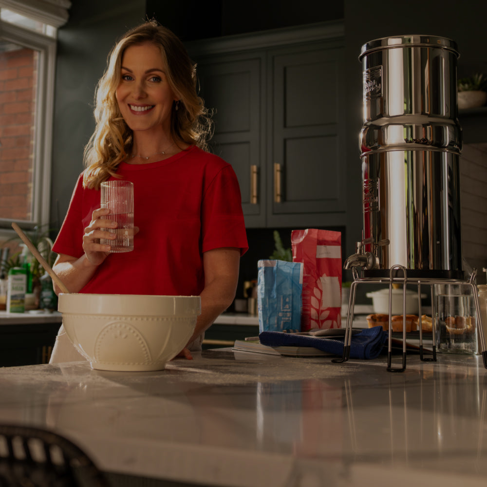 Woman with a glass of water