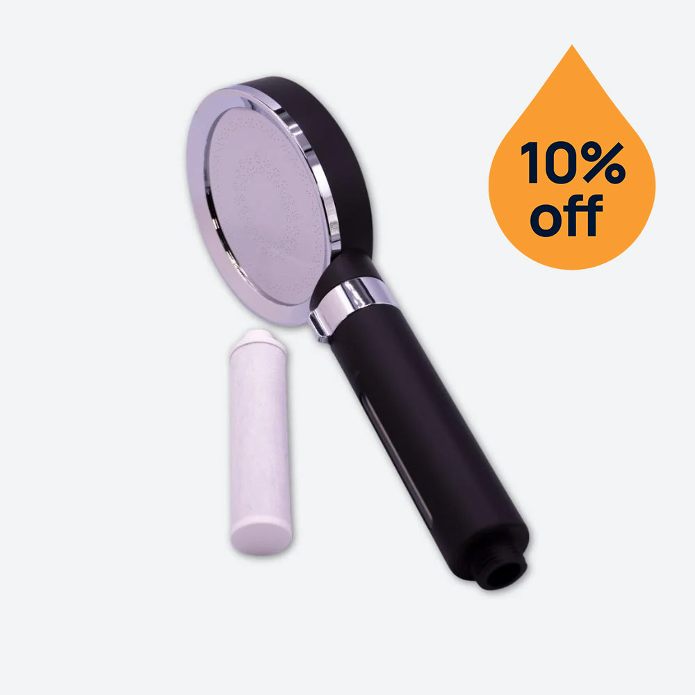 Black shower head 10% off offer
