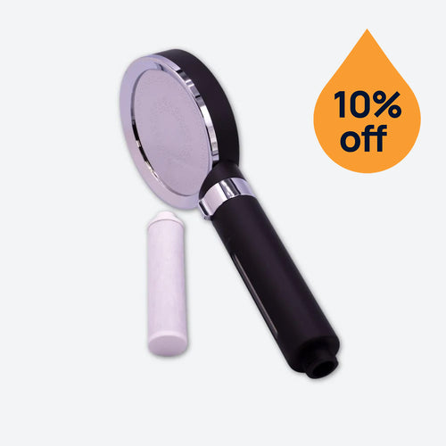 Black shower head 10% off offer