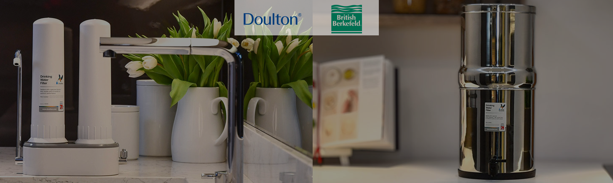 Image showcasing the Doulton brand logo alongside the British Berkefeld.
