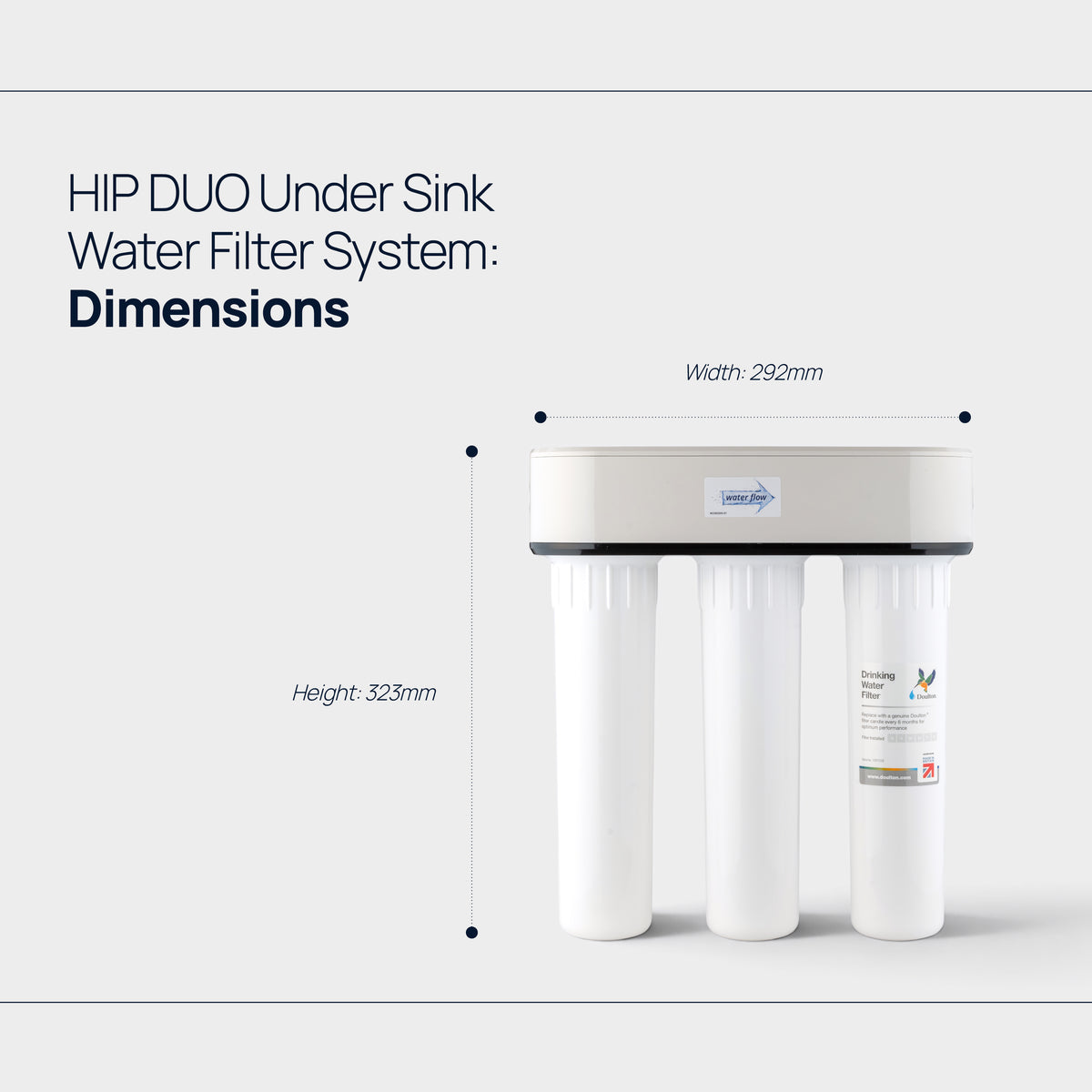 Sistema de filtro de agua debajo del fregadero Doulton® HIP TRIO con Biotect Ultra®
