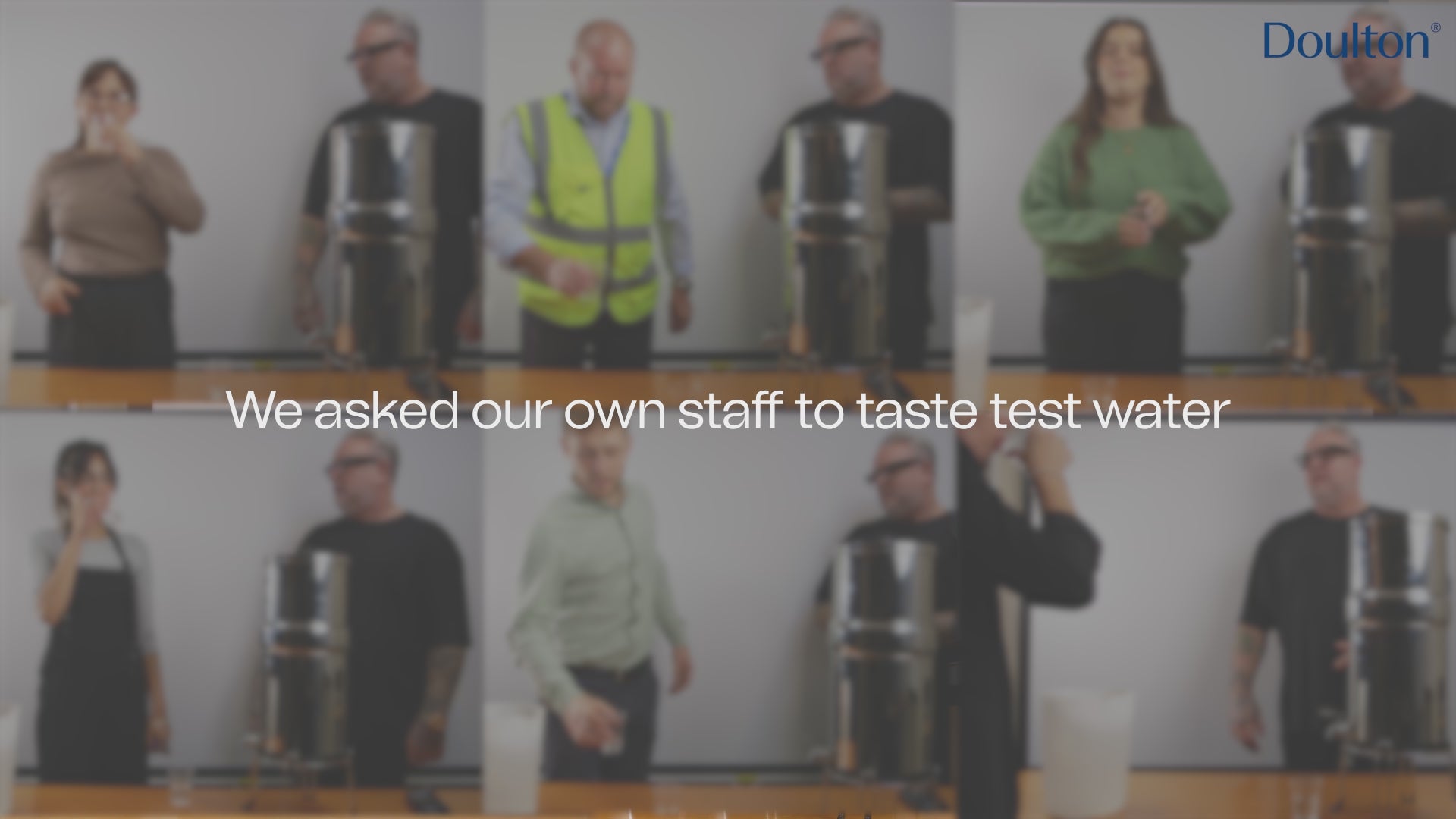 This video was a test for employees to taste the difference between filtered and unfiltered water.