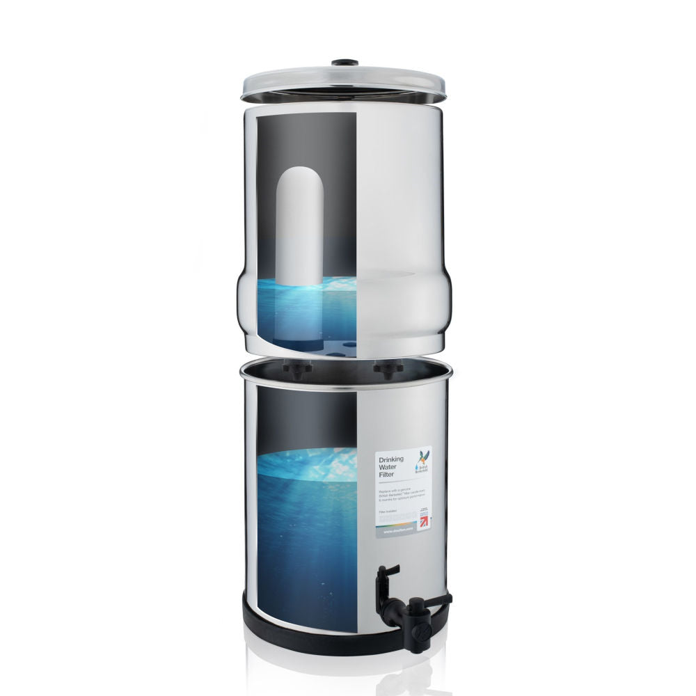 British Berkefeld Sistema a gravità in acciaio inossidabile + Ultra Sterasyl | Filtri Acqua Ltd British Berkefeld Sistema a gravità in acciaio inossidabile + Ultra Sterasyl | Filtri Acqua Ltd