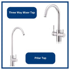 2 different taps a three way and pilar